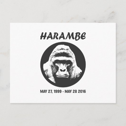 Herinner je Harambe Briefkaart (Voorkant)