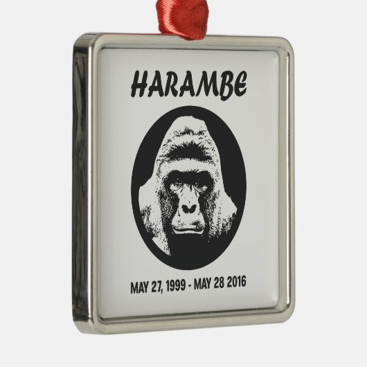 Herinner je Harambe Metalen Ornament (Rechts)