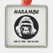 Herinner je Harambe Metalen Ornament (Voorkant)