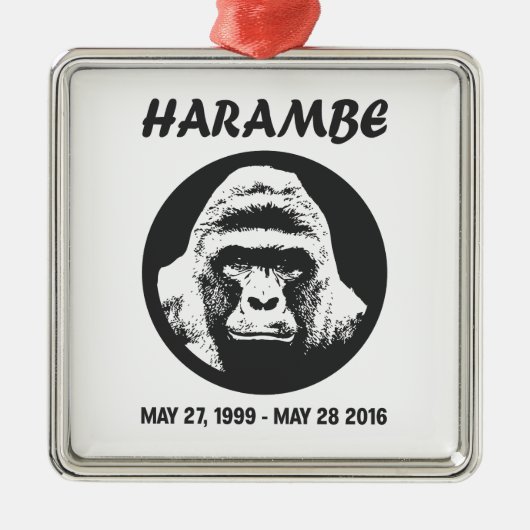 Herinner je Harambe Metalen Ornament (Voorkant)