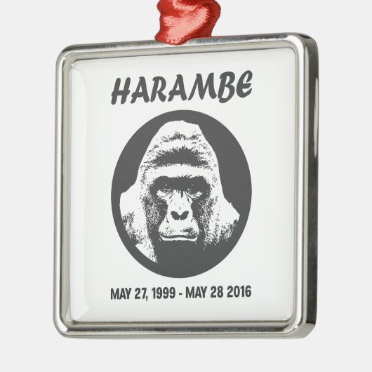 Herinner je Harambe Metalen Ornament (Links)