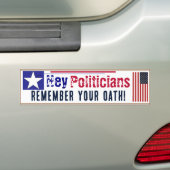 Herinner je je eed Politici Bumpersticker (Op auto)