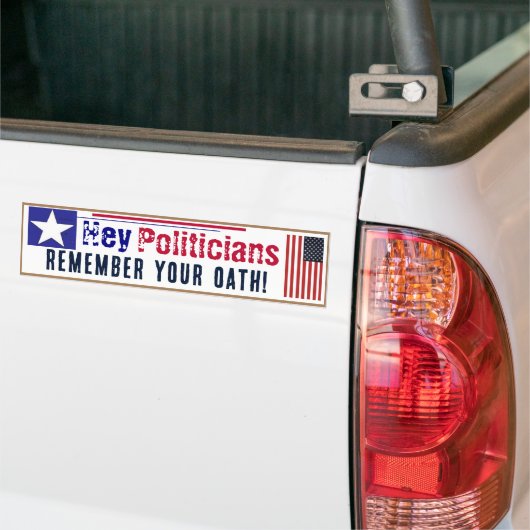 Herinner je je eed Politici Bumpersticker (Op Truck)