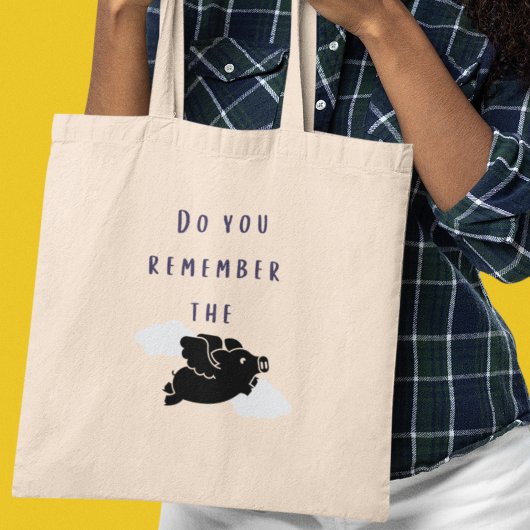 Herinner je je het vliegende varken nog? Nostalgie Tote Bag