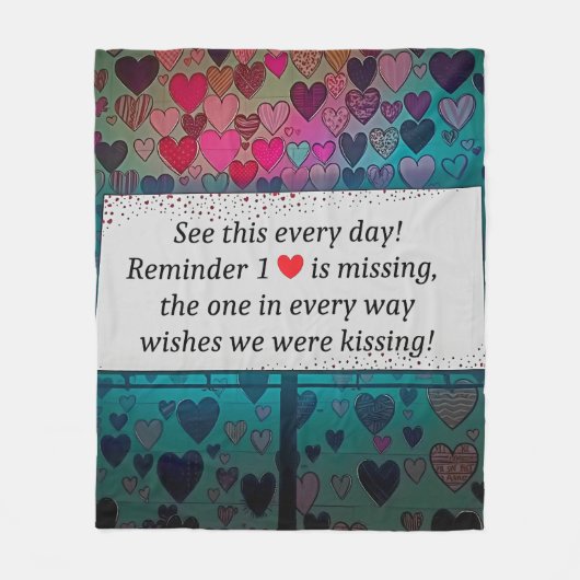Herinner je Missing Heart Fleece Deken (Voorkant)
