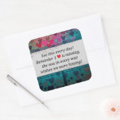 Herinner je Missing Heart Vierkante Sticker (Envelop)