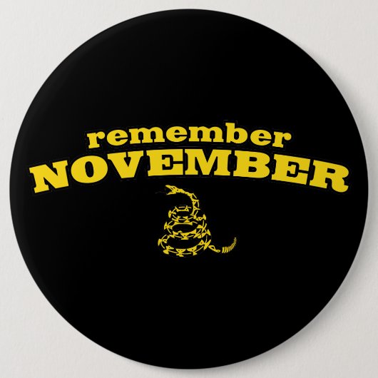 Herinner je November Gadsden Snake Ronde Button 6,0 Cm (Voorkant)