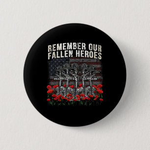Herinner je onze gestorven heroes Red Poppy Soldaa Ronde Button 5,7 Cm