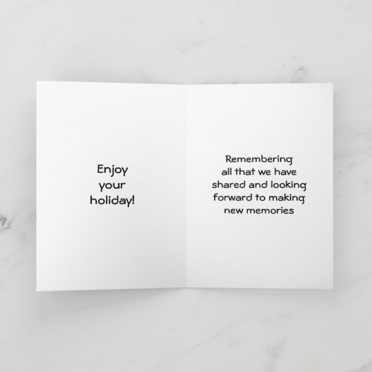 HERINNER JE ONZE KERSTDAGEN AAN MIJN TWEELING FEESTDAGEN KAART (Binnen)