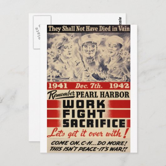 Herinner je Pearl Harbour Briefkaart (Voorkant / Achterkant)