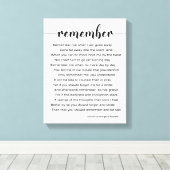 Herinner je Poem van Christina Georgina Rossetti Canvas Afdruk (Insitu (Houten vloer))