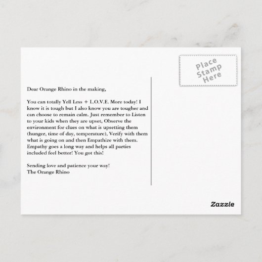 Herinner jezelf aan Yell Less + L.O.V.E. Meer! Briefkaart (Achterkant)