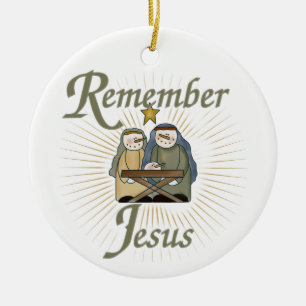 Herinner Jezus Kerstmis Ornament