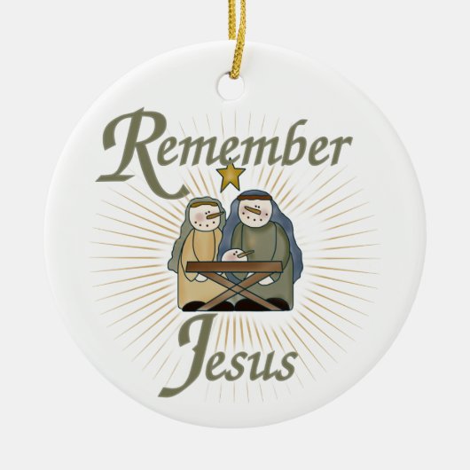 Herinner Jezus Kerstmis Ornament (Voorkant)