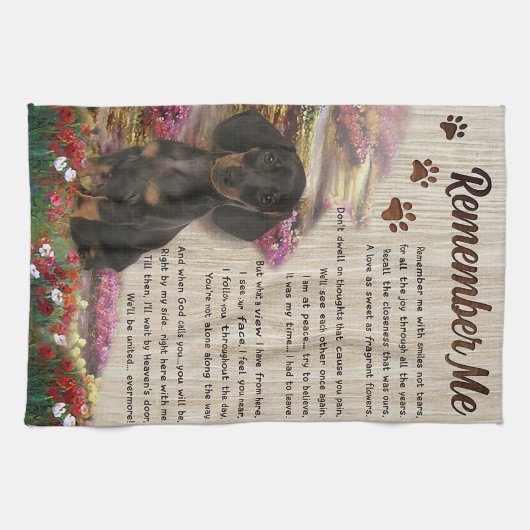 Herinner me Dachshund Theedoek (Horizontaal)