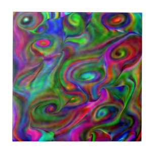 herinner me de 60s en 70s, vloeiende kleuren tegeltje