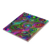 herinner me de 60s en 70s, vloeiende kleuren tegeltje (Zijkant)