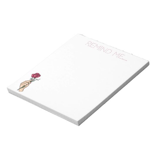 Herinner me de hand van Red Rose Notitieblok (Linkerzijde)