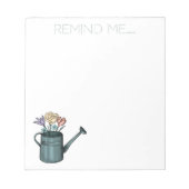 Herinner me Floral Bouquet in Watering Can Blocnot Notitieblok (Voorkant)