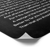 Herinner me Gedicht Zwart-wit Poster (Hoek)