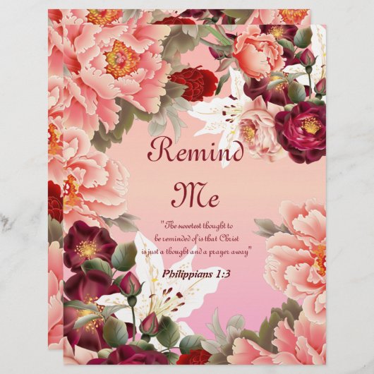 Herinner me Gepersonaliseerd Papier (Voorkant / Achterkant)