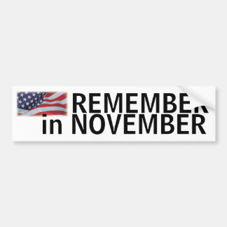 Herinner me in November bumper met vlag Bumpersticker
