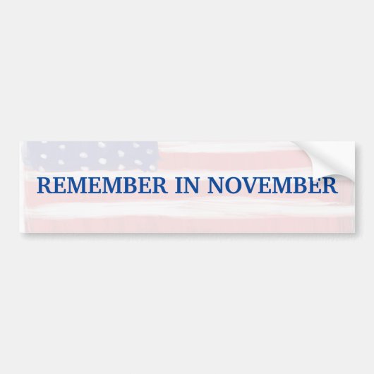 Herinner me in November Bumpersticker (Voorkant)