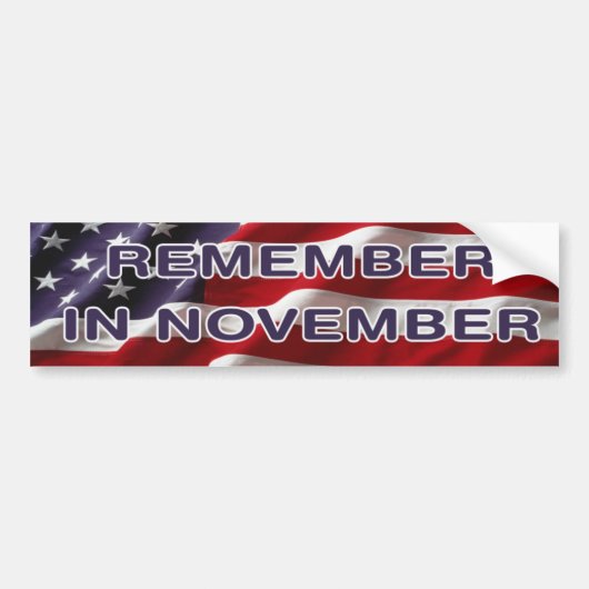 Herinner me in November Bumpersticker (Voorkant)