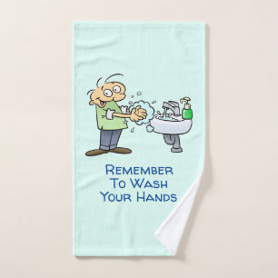 Herinner me om uw Cartoon van Handen te wassen Handdoek