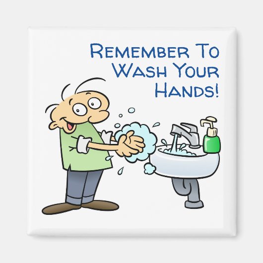 Herinner me om uw Cartoon van Handen te wassen Magneet (Voorkant)