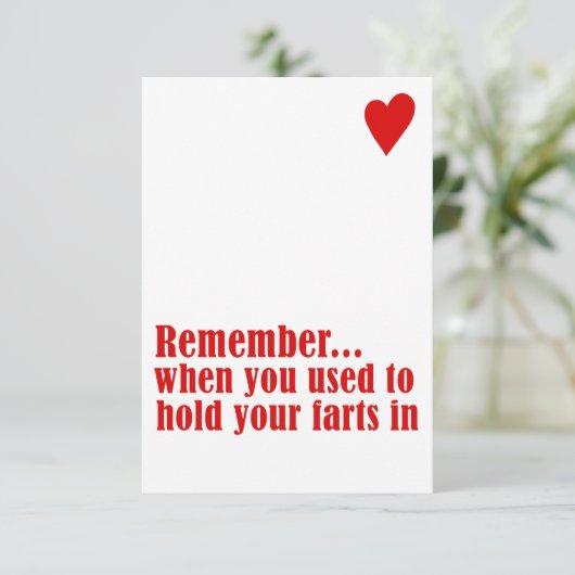 herinner me toen u vroeger uw farts binnen hield bedankkaart (Staand voorkant)