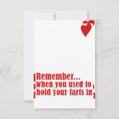 herinner me toen u vroeger uw farts binnen hield bedankkaart (Achterkant)