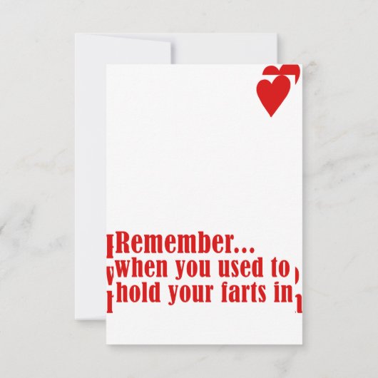 herinner me toen u vroeger uw farts binnen hield bedankkaart (Achterkant)