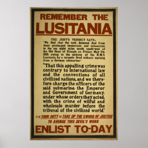 Herinner me vandaag Enlist Lusitania Poster