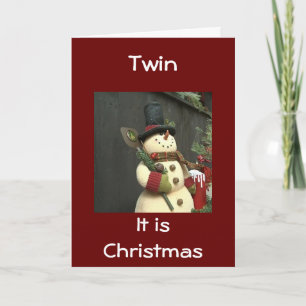 HERINNER ONZE VORIGE CHRISTMASSA AAN MIJN TWIN FEESTDAGEN KAART