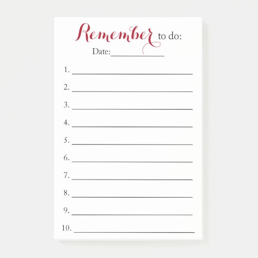 Herinner Taaklijst Organisator met Datum Post-it® Notes (Voorkant)