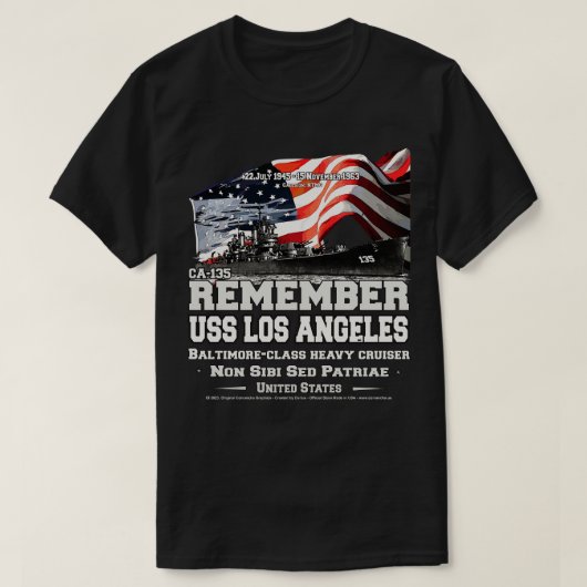 HERINNER U USS Los Angeles CA135 zware kruiser vet T-shirt (Design voorkant)
