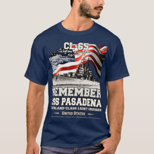 HERINNER U USS Pasadena CL65 lichte kruiser vetera T-shirt