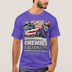 Herinner USS Oklahoma City CL91 US Navy cruiser T-shirt
