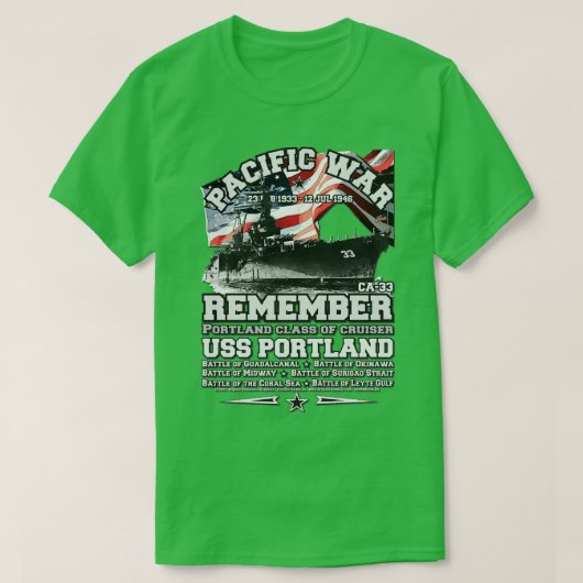 HERINNER USS Portland US kruiser T-shirt (Design voorkant)