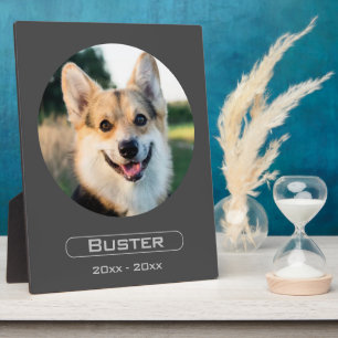 Herinner uw huisdier met foto op een fotoplaat