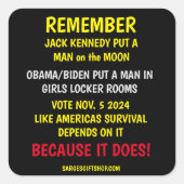 HERINNEREN AAN DE STEMMING VIERKANTE STICKER (Voorkant)