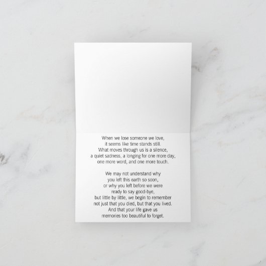 Herinneren aan het leven van een geliefde die je h feestdagen kaart (Binnen)