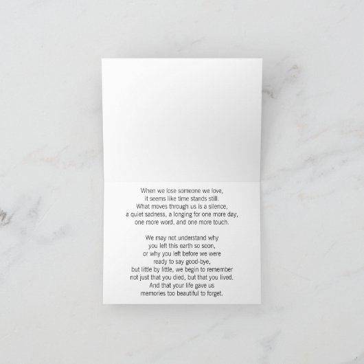 Herinneren aan het leven van een geliefde die je h kaart (Binnen)