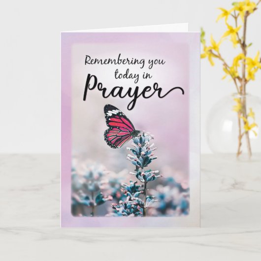 Herinnerend aan jou in Gebed met Bloemenkrans Kaar Kaart (Gele Bloem)