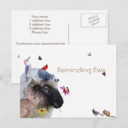 Herinnerend ooi: Herinneringskaarten Aankondigingskaart (Voorkant / Achterkant)