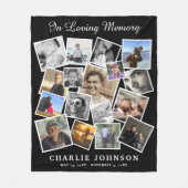 Herinnering 17 Foto Collage Funeral Memorial Fleece Deken (Voorkant)