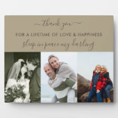 Herinnering 3 Foto Collage Beige Bruin Op Maat Fotoplaat (Voorkant)