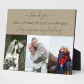 Herinnering 3 Foto Collage Beige Bruin Op Maat Fotoplaat (Zijkant)