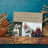 Herinnering 3 Foto Collage Beige Bruin Op Maat Fotoplaat (Zijkant)